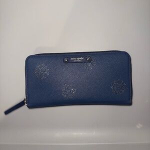 Kate Spade Navy Wallet with Zip Closure